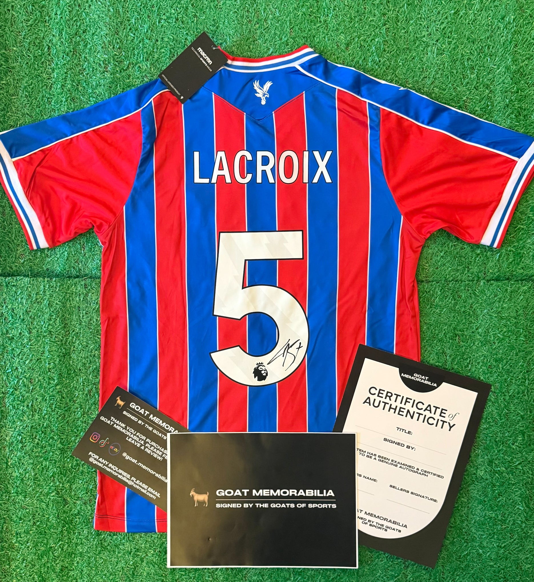 Maxence Lacroix Signed Crystal Palace Shirt - Comes with Proof & COA