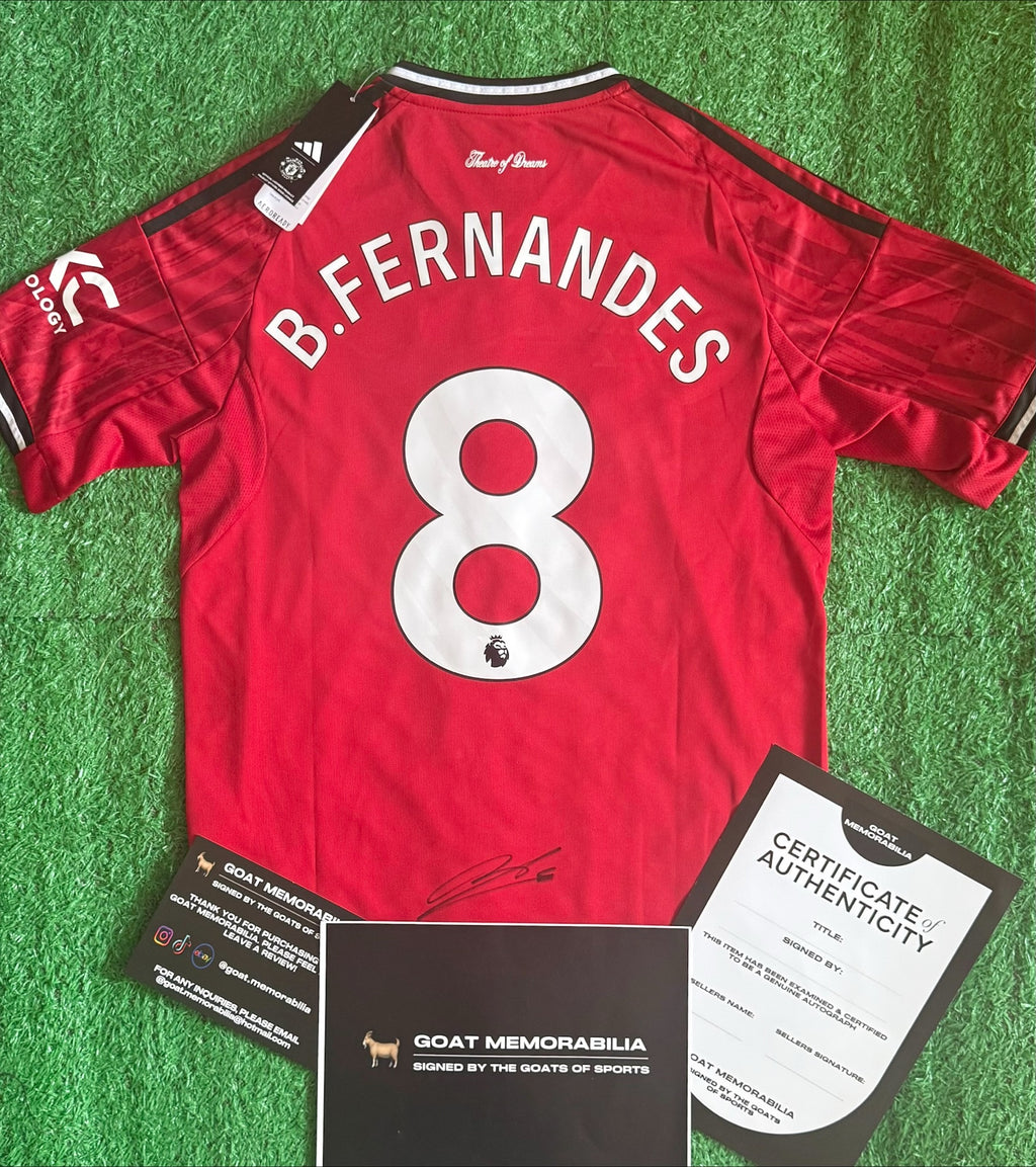 Bruno Fernandes Signed Manchester United Shirt - Comes with Proof & COA