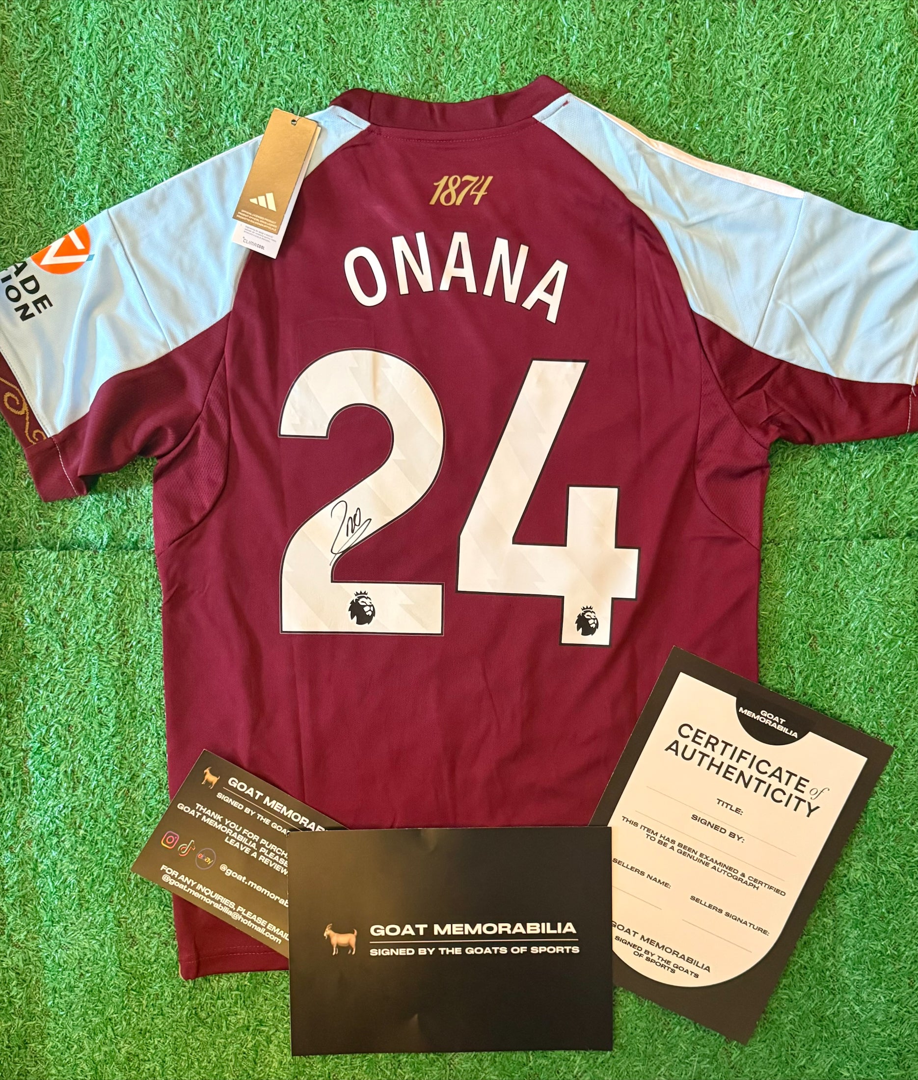 Amadou Onana Signed Aston Villa Shirt - Comes with Proof & COA