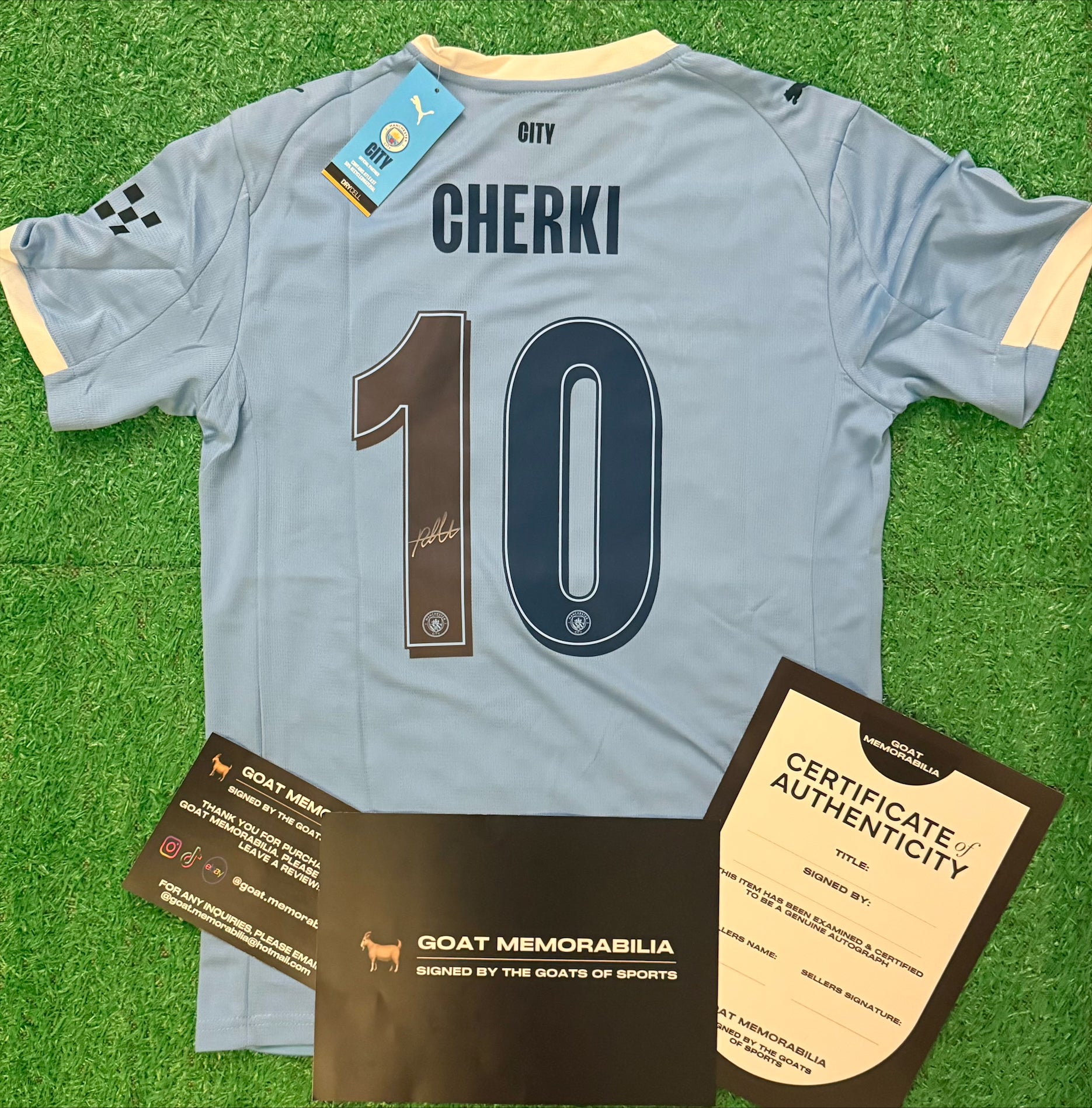 Rayan Cherki Signed Manchester City Shirt - Comes with Proof & COA