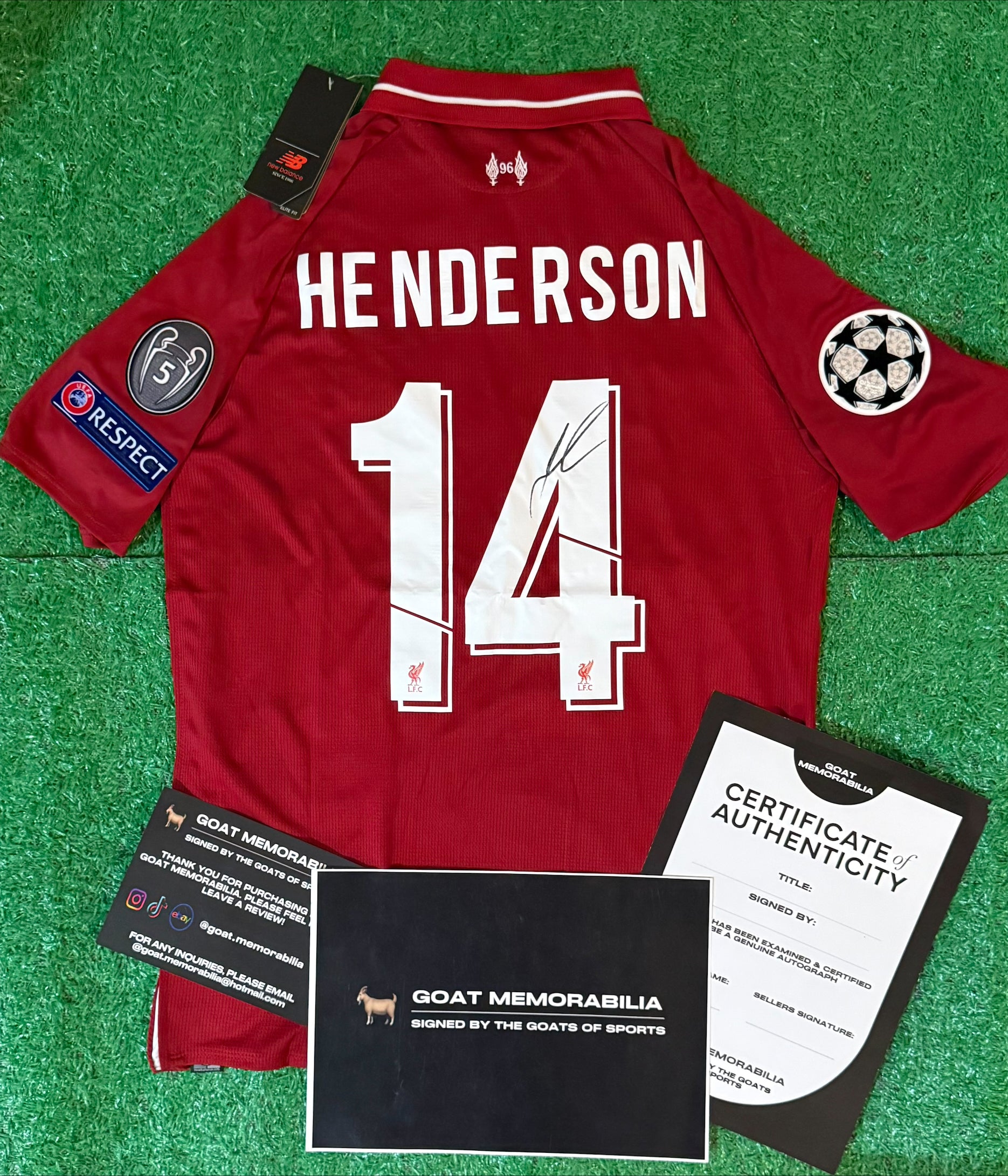 Jordan Henderson Signed Liverpool Shirt - Comes with Proof & COA Champions League Final