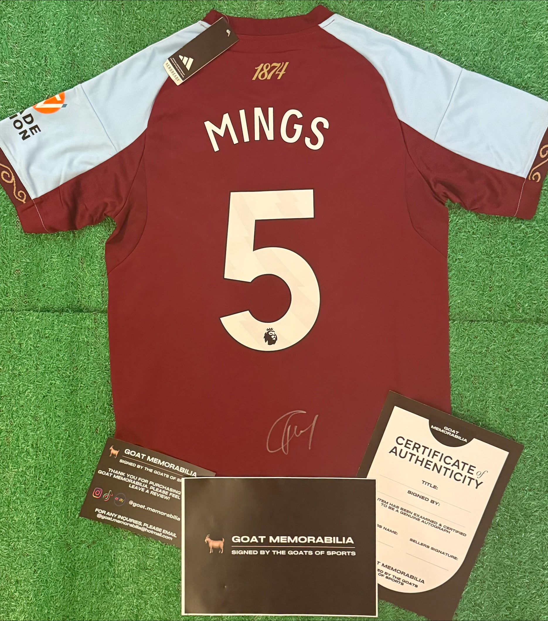 Tyrone Mings Signed Aston Villa Shirt - Comes with Proof & COA