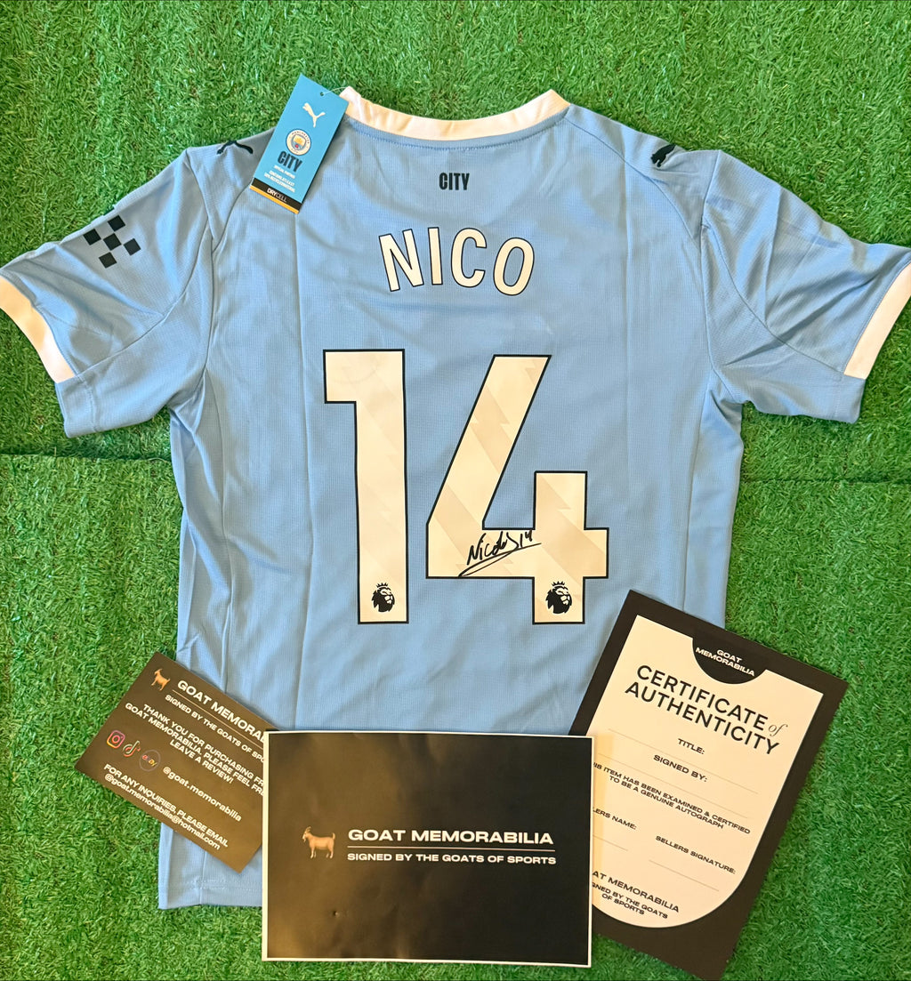 Nico Gonzalez Signed Manchester City Shirt - Comes with Proof & COA