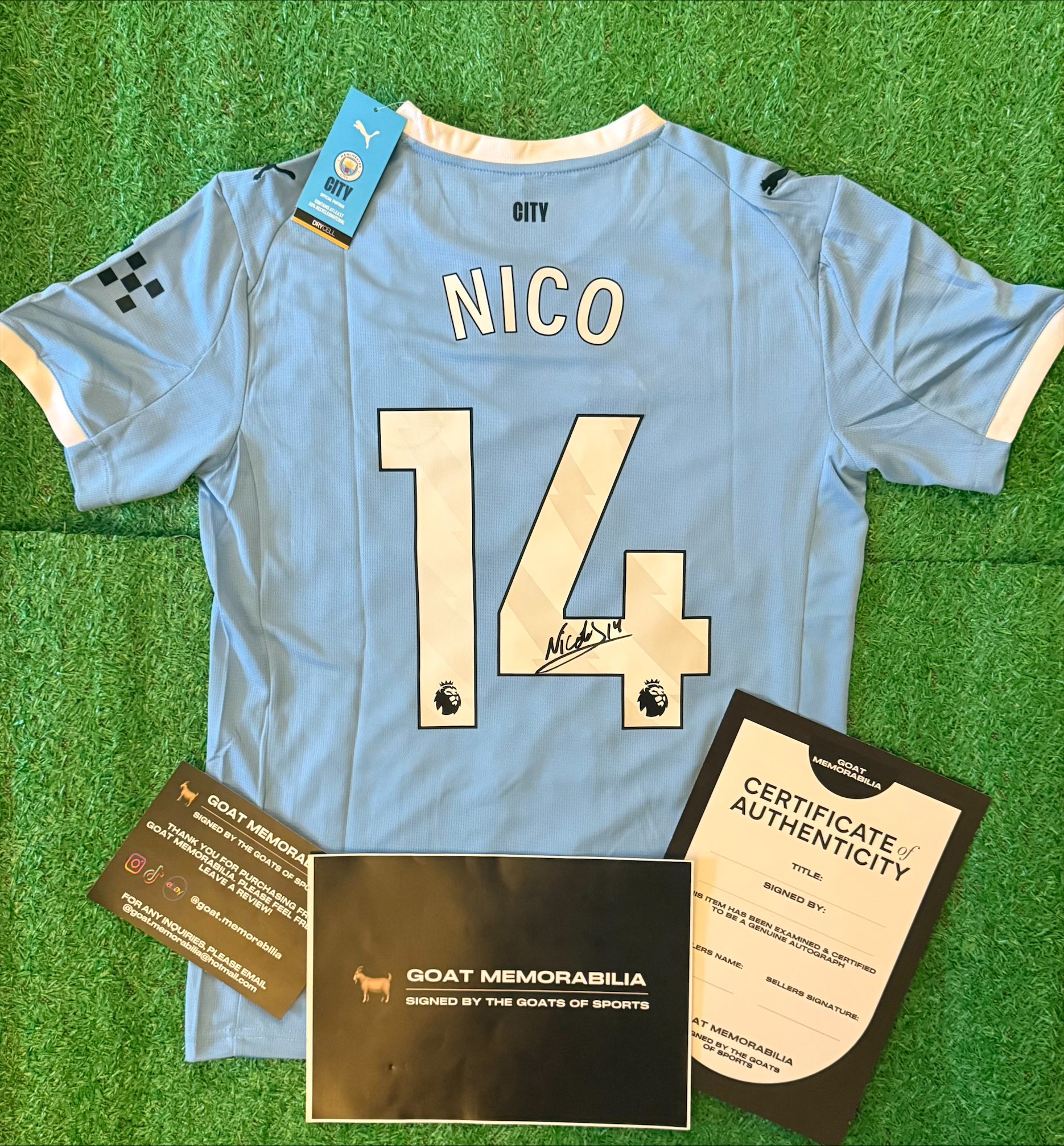 Nico Gonzalez Signed Manchester City Shirt - Comes with Proof & COA