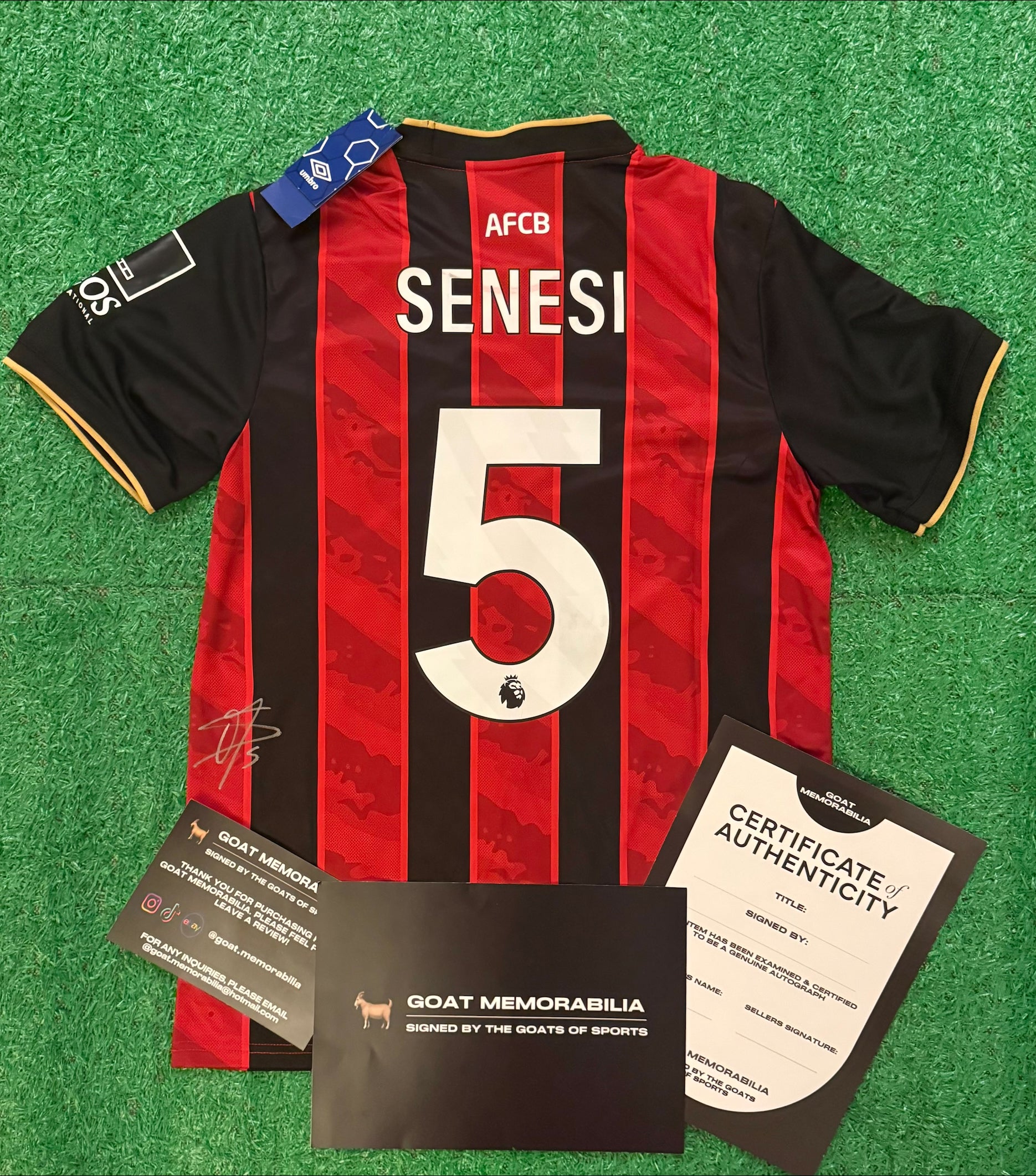 Marcos Senesi Signed AFC Bournemouth Shirt - Comes with Proof & COA