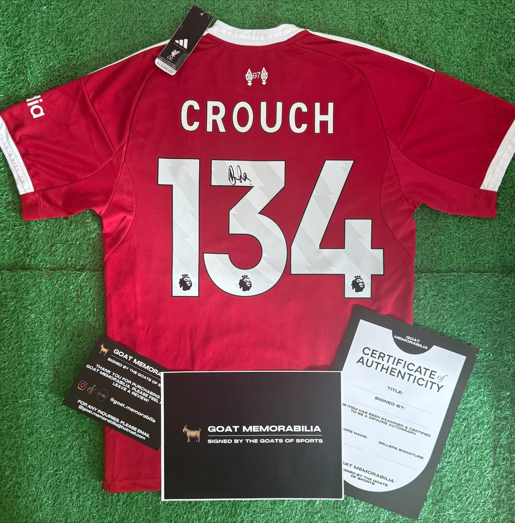 Peter Crouch Signed Liverpool Shirt - Comes with Proof & COA 134 APPEARANCES