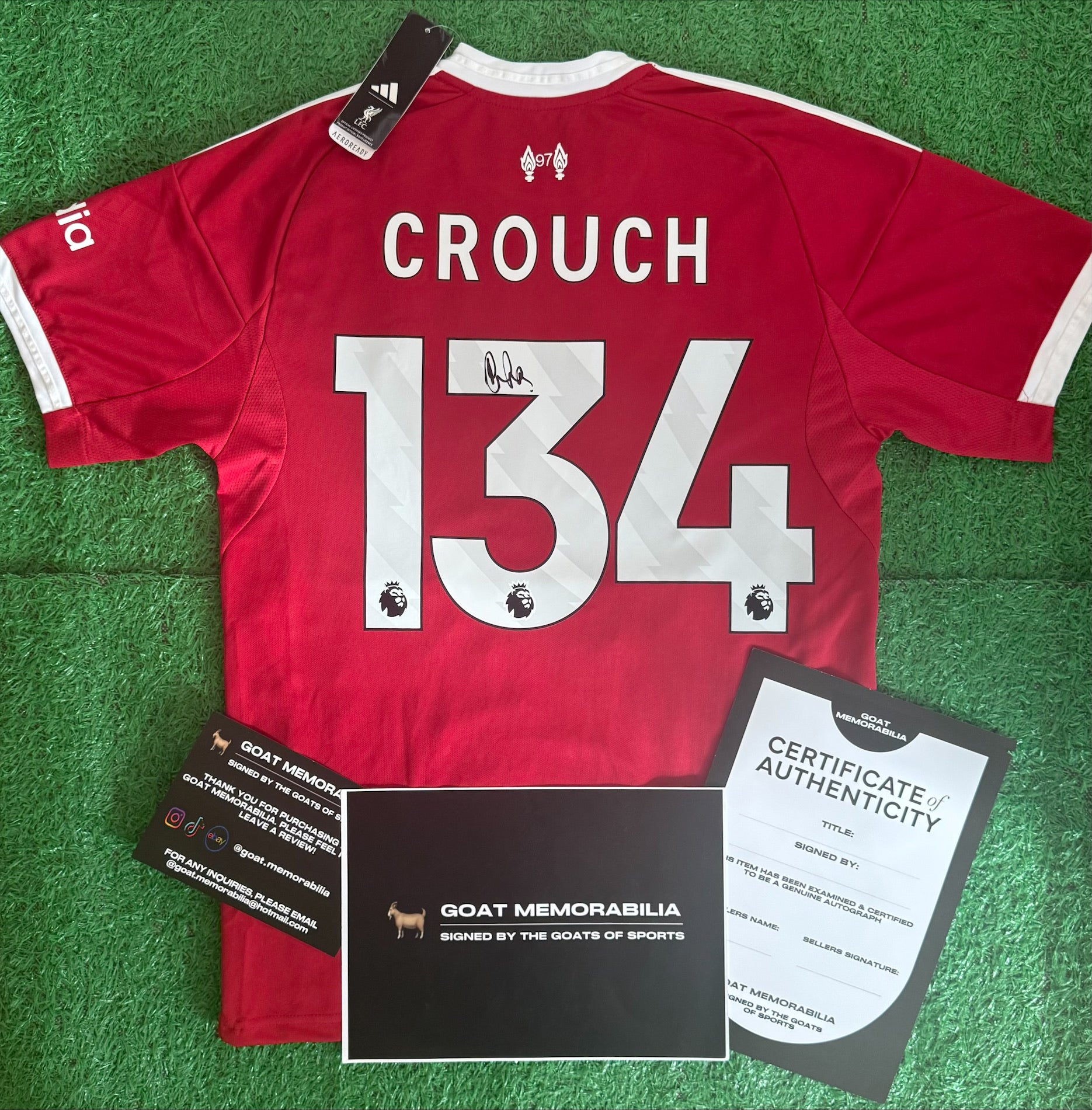 Peter Crouch Signed Liverpool Shirt - Comes with Proof & COA 134 APPEARANCES