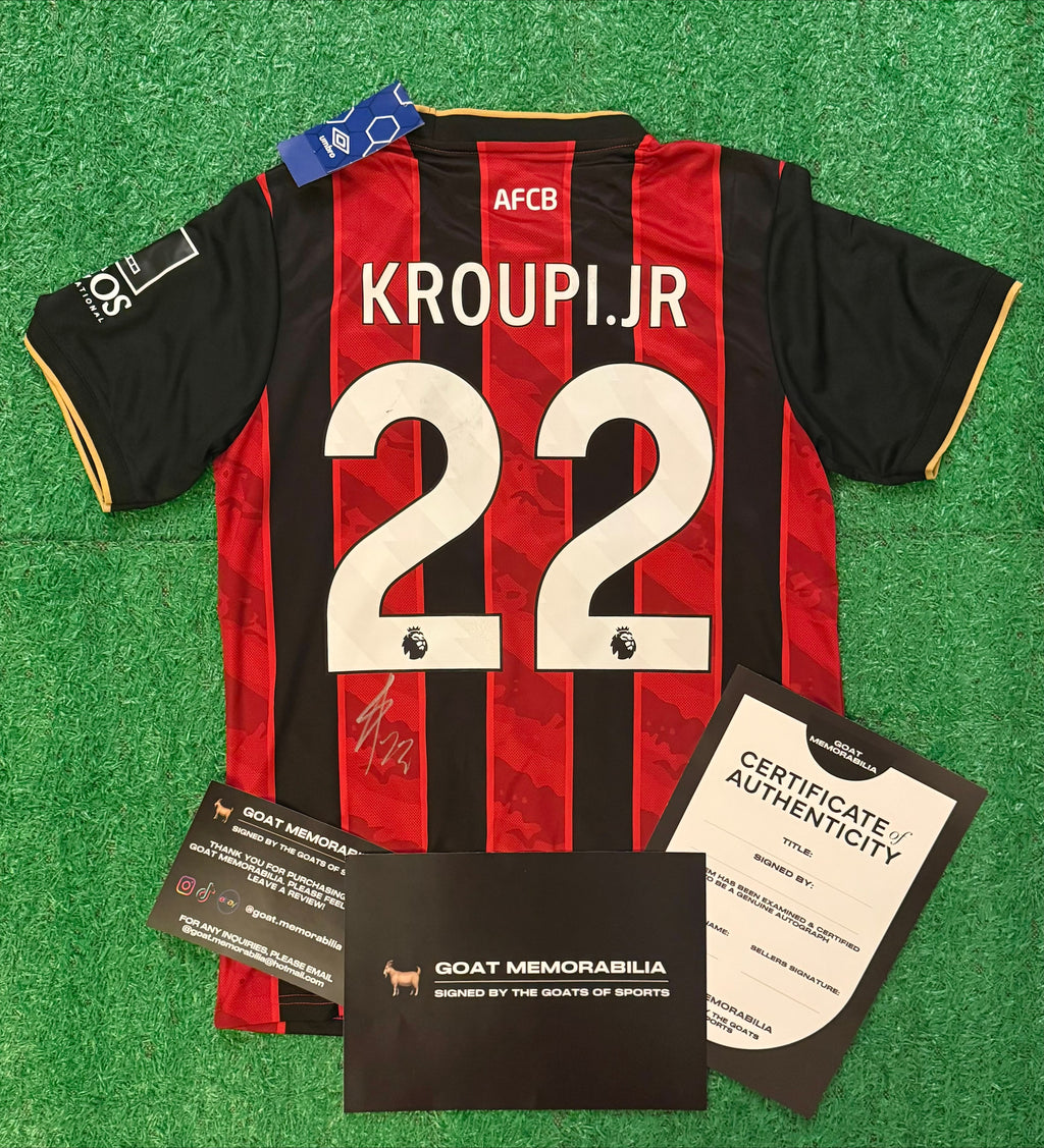 Eli Kroupi Junior Signed AFC Bournemouth Shirt - Comes with Proof & COA