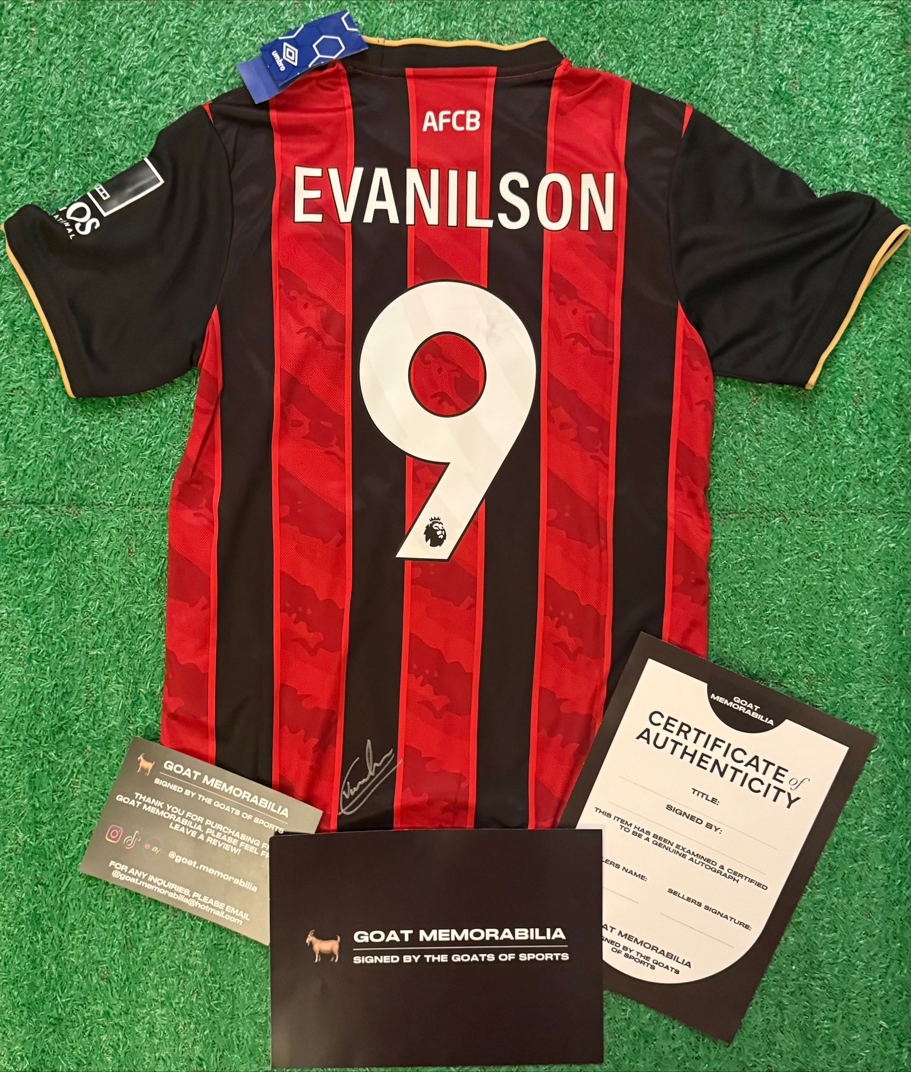 Evanilson Signed AFC Bournemouth Shirt - Comes with Proof & COA